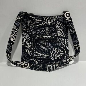 Vera Bradley Black and White Crossbody Bag in Paisley Noir